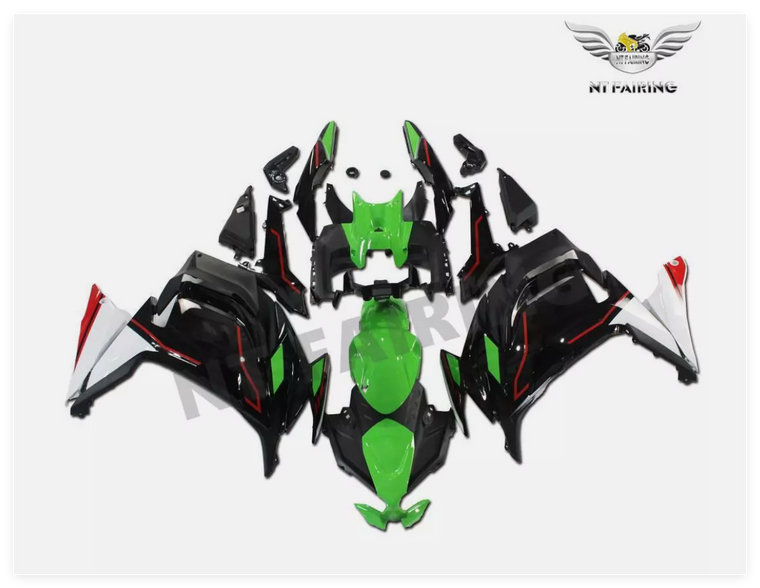 NT Fairing Fit for Kawasaki 2020-2025 EX650R N006- Green Black White | ABS Injection