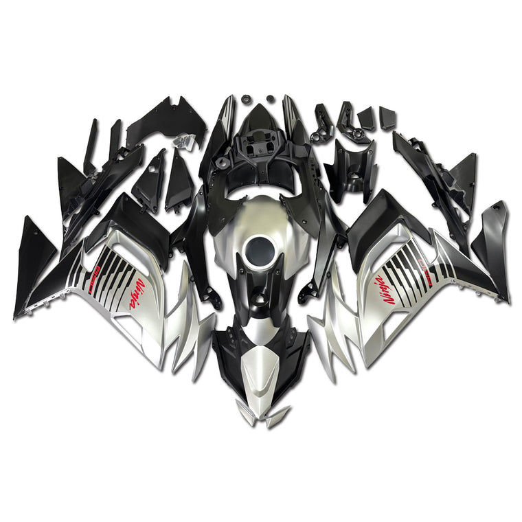 NT Fairing Fit for Kawasaki 2020-2025 EX650R T085- Silver Black | ABS Injection