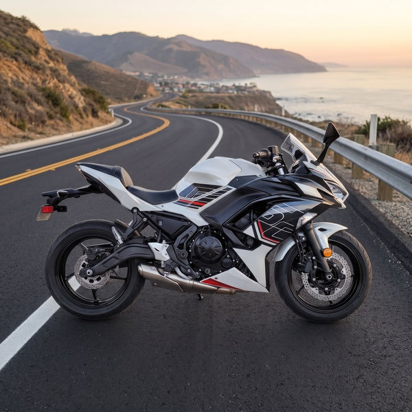 US STOCK NT Injection Plastic Bodywork Fairing Kit Fit for Kawasaki Ninja EX650R 2020-2025 White Black T097 Available in CA