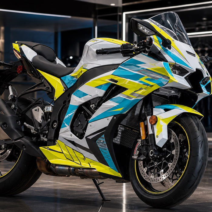 NT Aftermarket ABS Plastic Injection Fairing Kit Fit for ZX10R 2021-2025 White Cyan Blue Yellow N037
