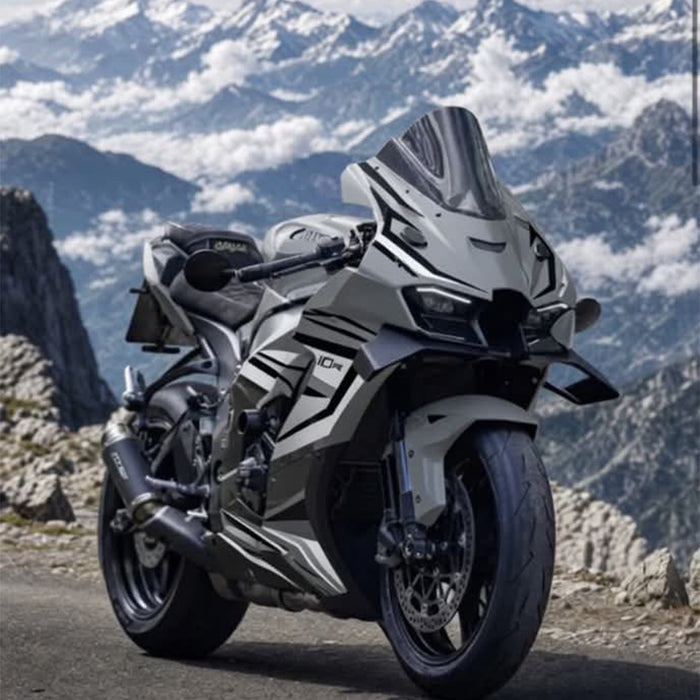 NT Aftermarket ABS Plastic Injection Fairing Kit Fit for Ninja ZX10R 2021-2025 Matte Gray White Black White T0002