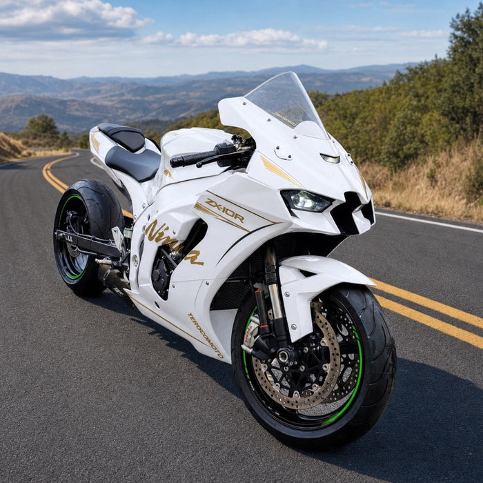 NT Aftermarket ABS Plastic Injection Fairing Kit Fit for ZX10R 2021-2025 White Gold T054