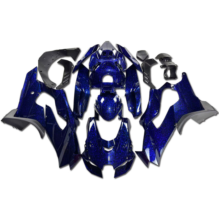 NT Aftermarket ABS Plastic Injection Fairing Kit Fit for ZX10R 2021-2025 Blue Forged Carbon Fiber Look SU05