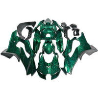 NT Aftermarket ABS Plastic Injection Fairing Kit Fit for ZX10R 2021-2025 Green Forged Carbon Fiber Look SU06