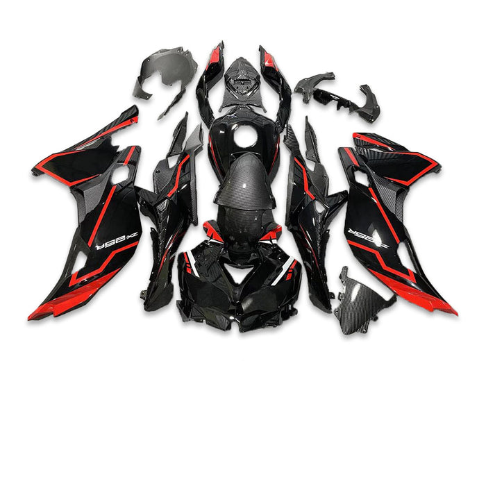 NT Aftermarket Injection ABS Plastic Fairing Fit for 2023-2025 ZX4R With Full Tank Cover Red Black Carbon Fiber Look T006