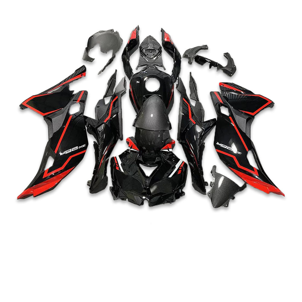 NT Aftermarket Injection ABS Plastic Fairing Fit for 2023-2025 ZX4R With Full Tank Cover Red Black Carbon Fiber Look T006