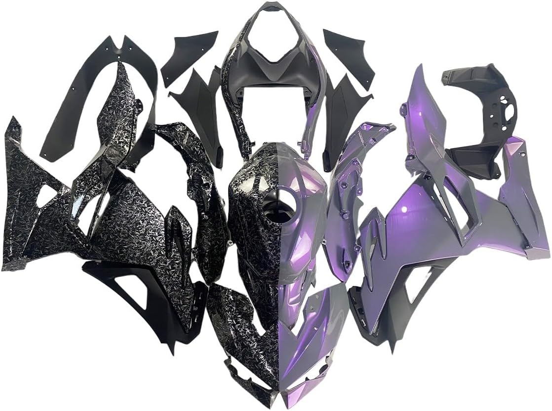 NT Aftermarket Injection ABS Plastic Fairing Fit for Ninja EX500 2024-2026 Chameleon & Forged Carbon Fiber Look U076 | ABS Injection, US Stock