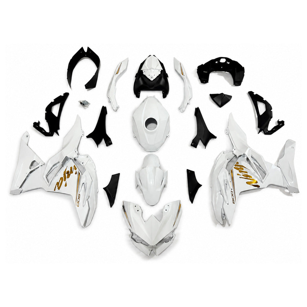 NT Fairing Fit for Kawasaki 2024-2025 EX500 U094- White Black | ABS Injection - 1