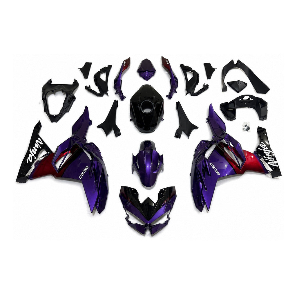 NT Fairing Fit for Kawasaki 2024-2025 EX500 U095- Purple Burgundy Black | ABS Injection - 1