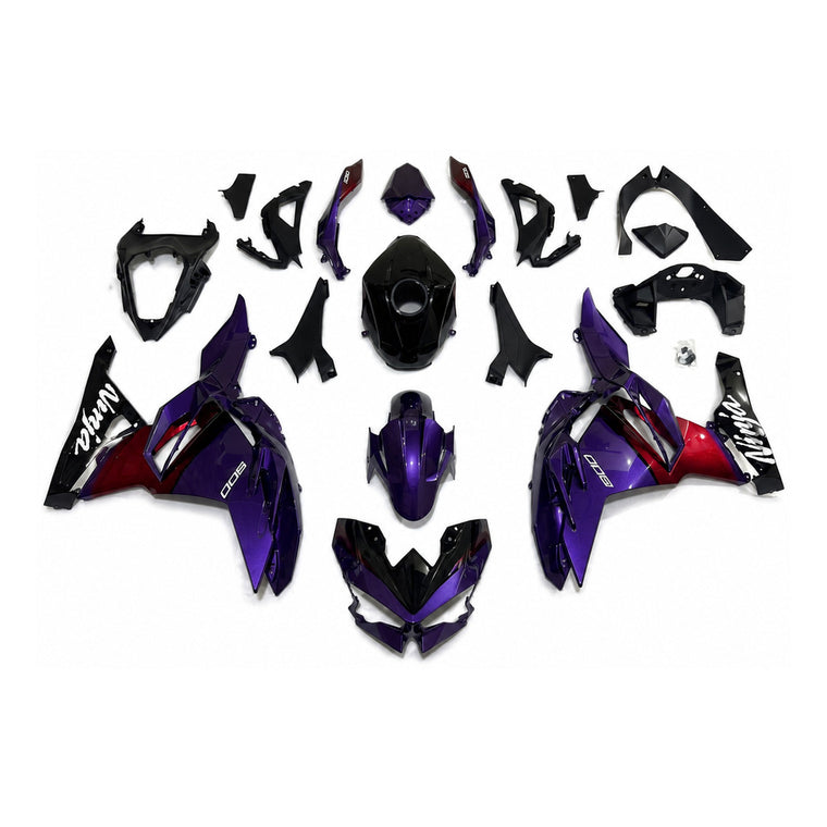 NT Fairing Fit for Kawasaki 2024-2025 EX500 U095- Purple Burgundy Black | ABS Injection