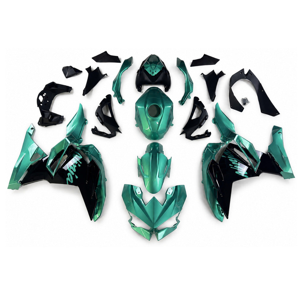 NT Fairing Fit for Kawasaki 2024-2025 EX500 U105- Teal Green Black | ABS Injection - 1