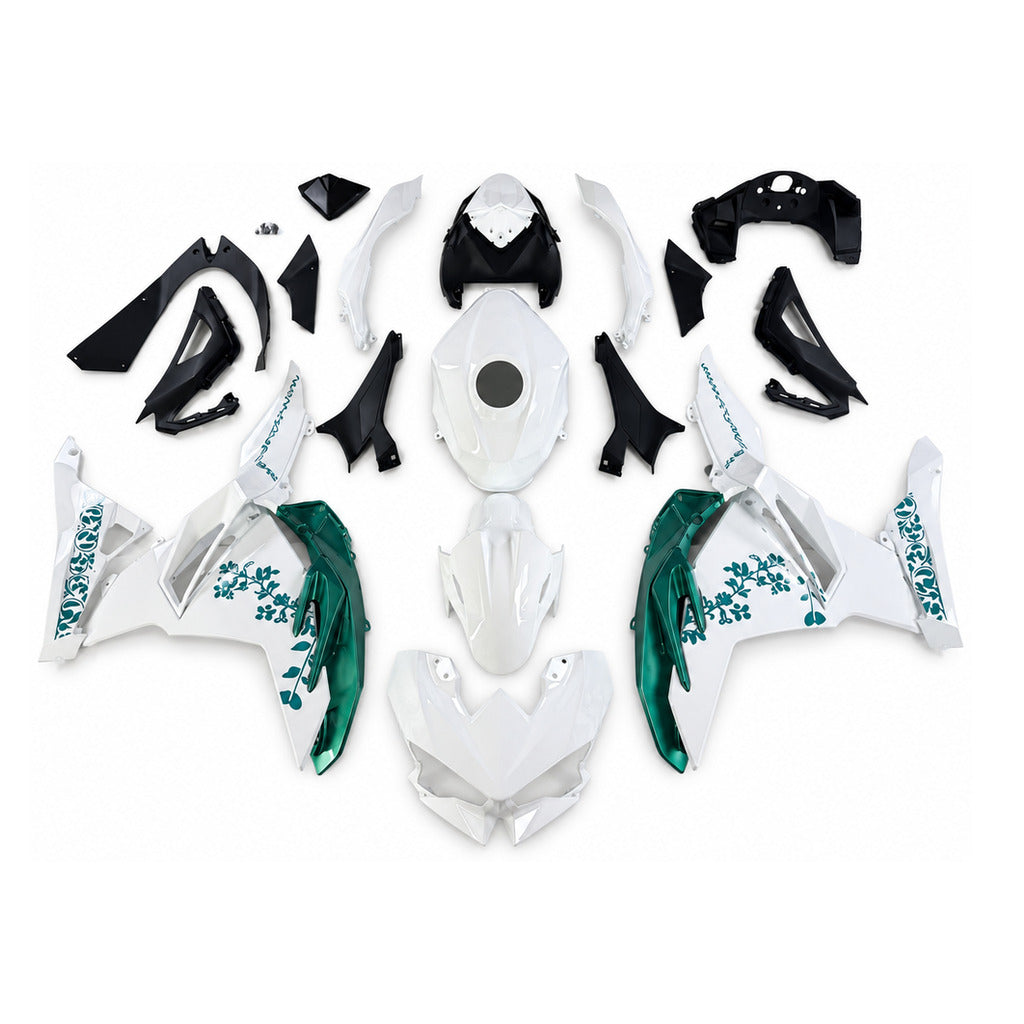 NT Fairing Fit for Kawasaki 2024-2025 EX500 N114- Teal White Black | ABS Injection - 1