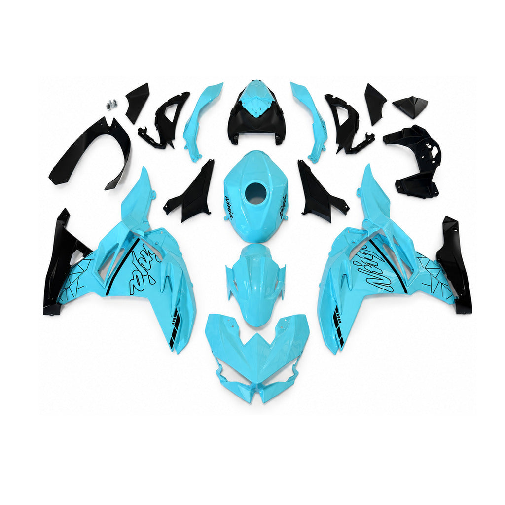 NT Fairing Fit for Kawasaki 2024-2025 EX500 N115- Teal Black | ABS Injection - 1