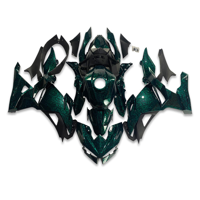 NT Aftermarket Injection ABS Plastic Fairing Fit for  Ninja EX500 2024 Green Forged Carbon Fiber Look U12