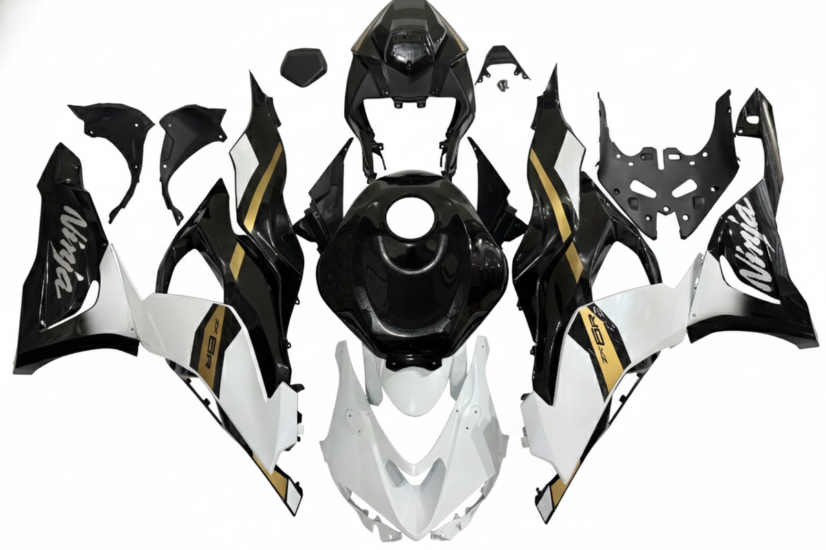 NT Fairing Fit for Kawasaki 2024-2026 ZX-6R T086- White Black | ABS Injection
