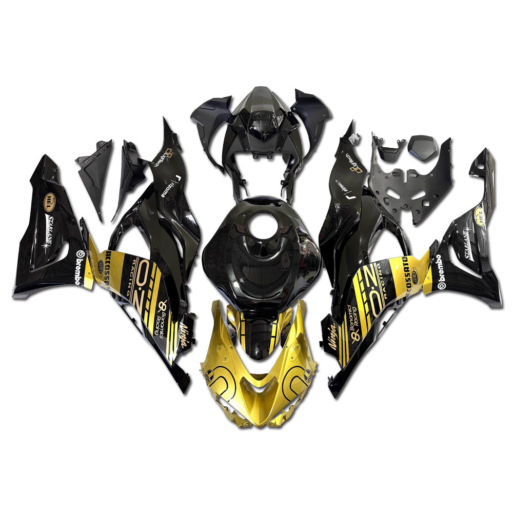 NT Fairing Fit for Kawasaki 2024-2026 ZX-6R T089- Gold Black | ABS Injection