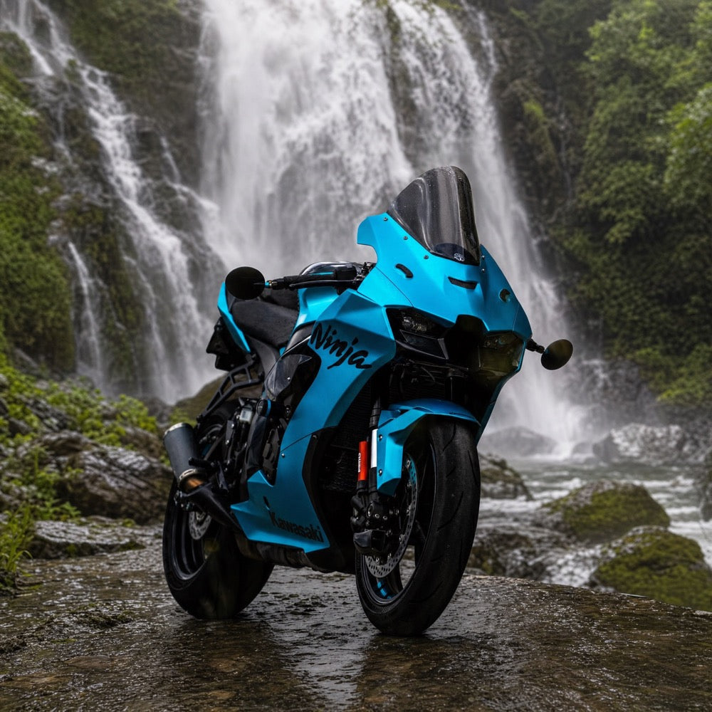 NT Fairing Fit for Kawasaki 2024-2026 ZX-6R T094- Cyan Blue Black | ABS Injection