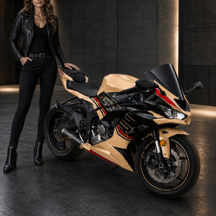 NT Injection Mold New Kit Gold Black ABS Fairing Fit for Kawasaki 2024-2025 ZX6R 636 N097