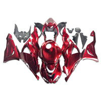 NT Aftermarket Injection ABS Plastic Fairing Fit for ZX6R 636 2024 Ice Cracked Red Forged Carbon Fiber Look SU13