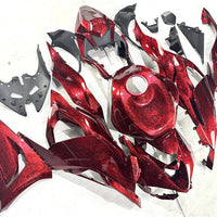 NT Aftermarket Injection ABS Plastic Fairing Fit for ZX6R 636 2024 Ice Cracked Red Forged Carbon Fiber Look SU13