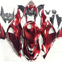NT Aftermarket Injection ABS Plastic Fairing Fit for ZX6R 636 2024 Ice Cracked Red Forged Carbon Fiber Look SU13