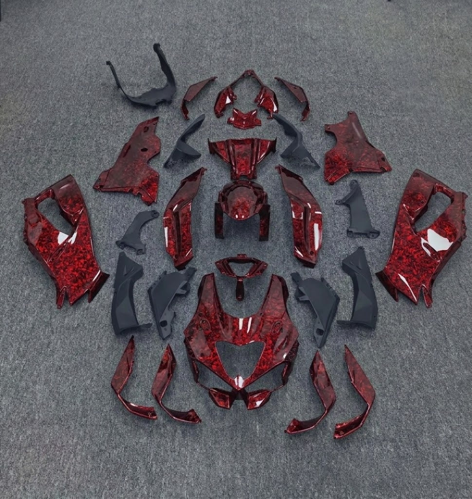 NT Fairing Fit for Kawasaki 2026 2027 ZX-10R S05 - Red Forged Carbon Fiber Look | ABS Injection