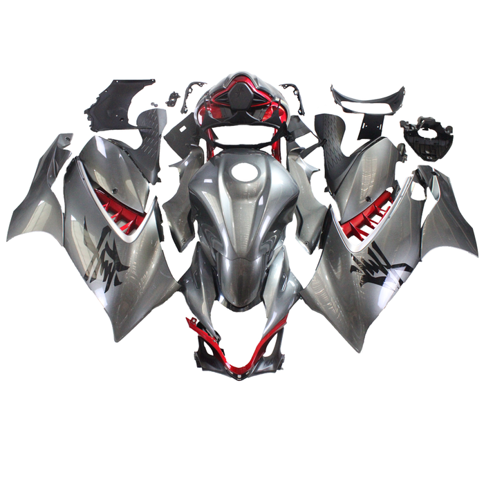 NT Aftermarket Injection ABS Plastic Fairing Fit for GSXR 1300 Hayabusa 2021-2023 Dark Gray Red N006