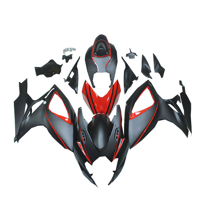 NT Injection Molding Fairing Fit for  2006 2007 GSXR 600 750 Matte Black Red N127