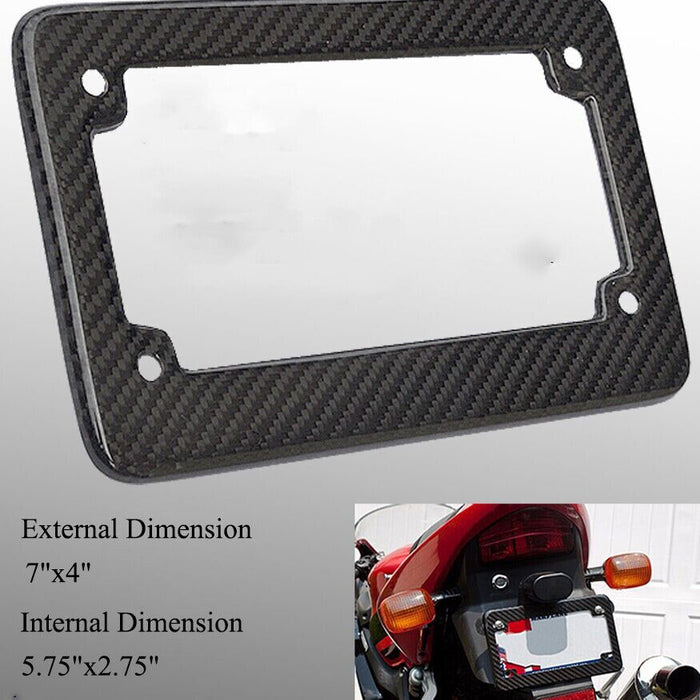 US STOCK NT Real 100% 3K Carbon Fiber Universal License Plate Frame for Motorcycle Available in CA