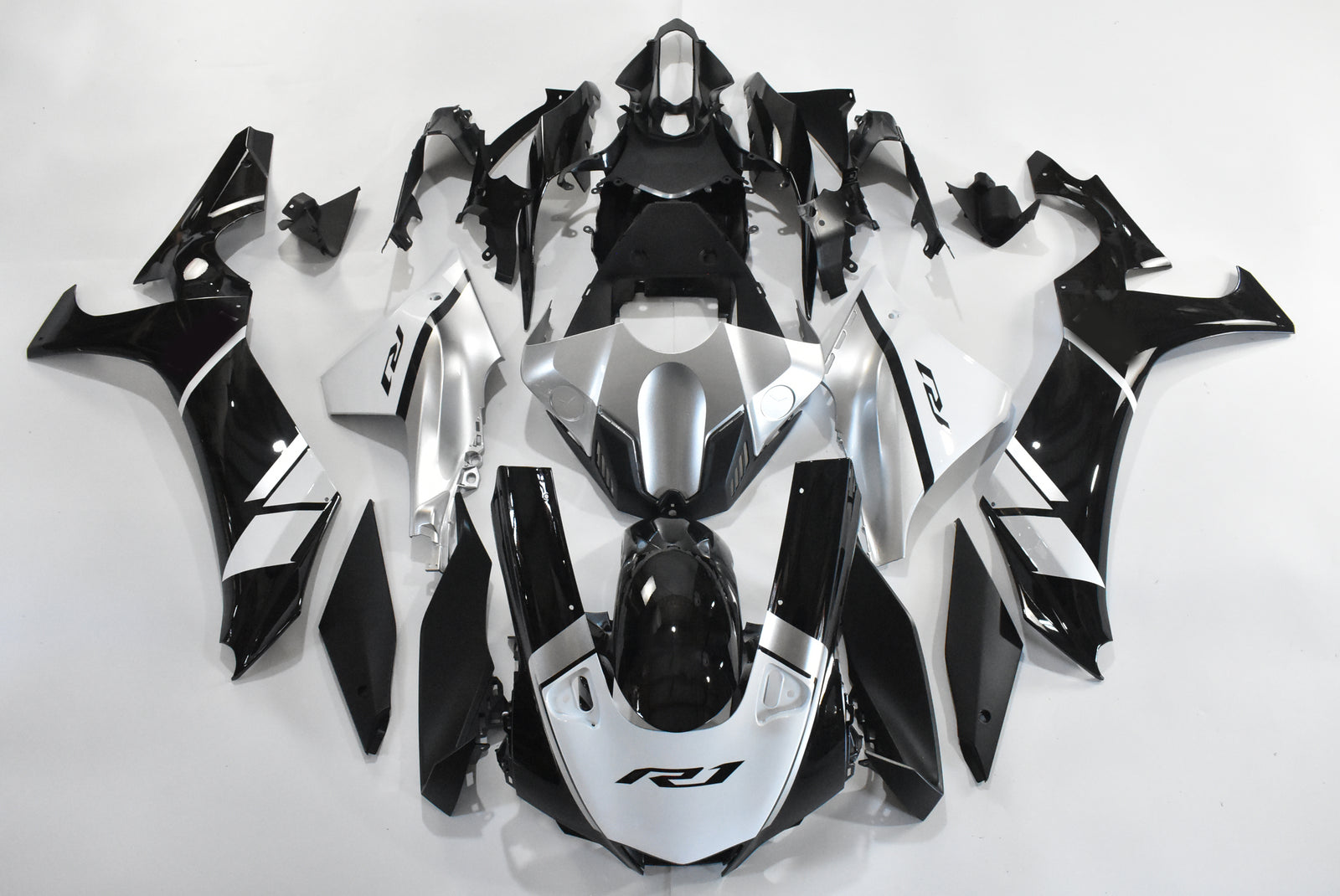 NT Fairing Fit for Yamaha 2020-2026 YZF-R1 G002- Black Silver | ABS Injection