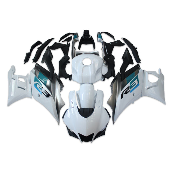 NT Aftermarket Injection ABS Plastic Fairing Fit for YZF R3 2022-2024 R25 White Teal N003