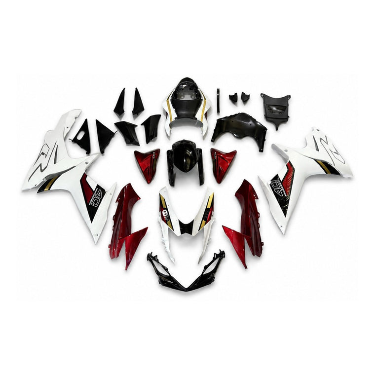NT Fairing Fit for Suzuki 2011-2027 GSXR600/750 N117- White Burgundy Black Gold | ABS Injection