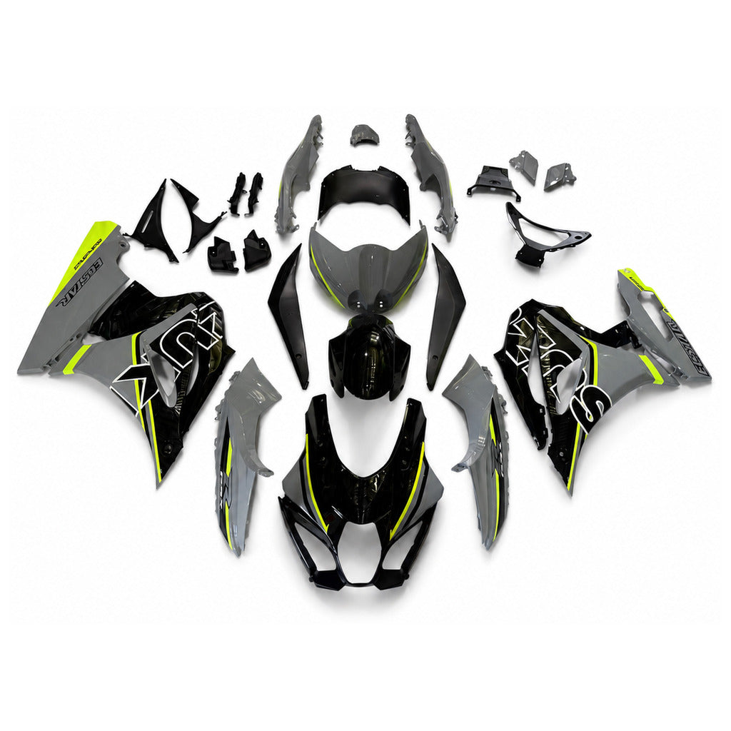 US STOCK NT Aftermarket Injection ABS Plastic Fairing Fit for GSXR 1000 2017-2027 Gray Neon N046 Available in CA
