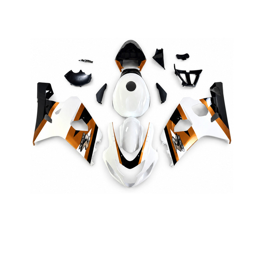 NT Fairing Fit for Suzuki 2004-2005 GSXR600/750 N123- Gold White Black | ABS Injection - 1
