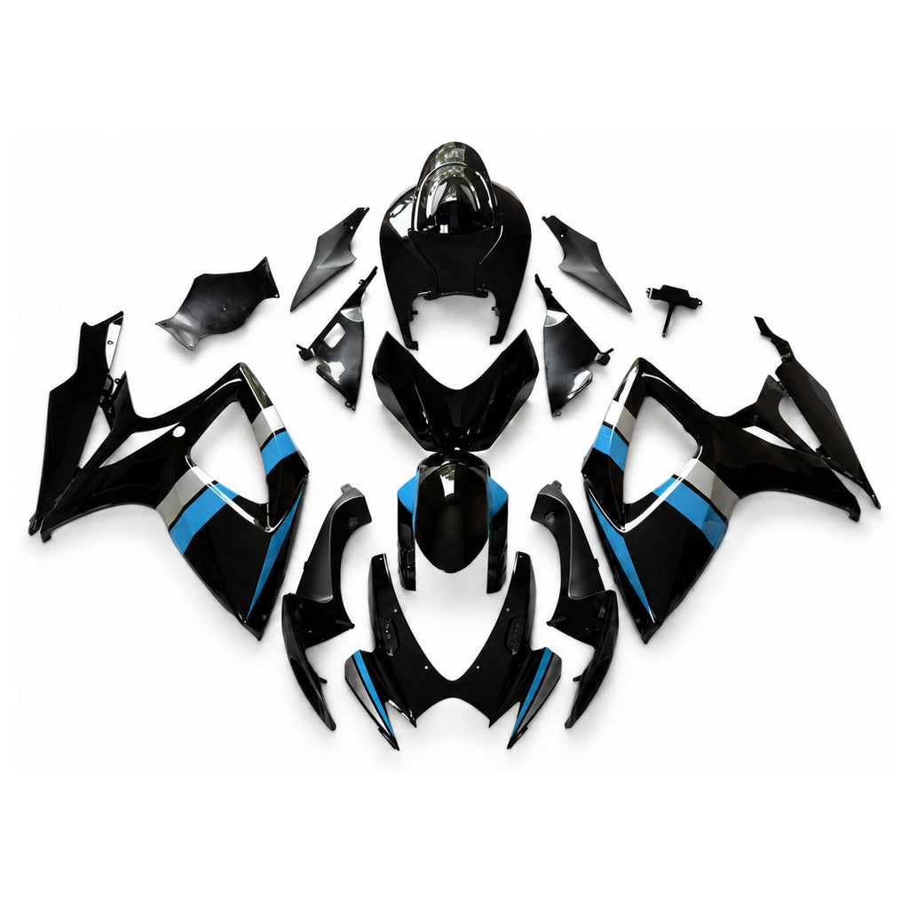 NT Fairing Fit for Suzuki 2006-2007 GSXR600/750 N190- White Black Blue | ABS Injection - 1