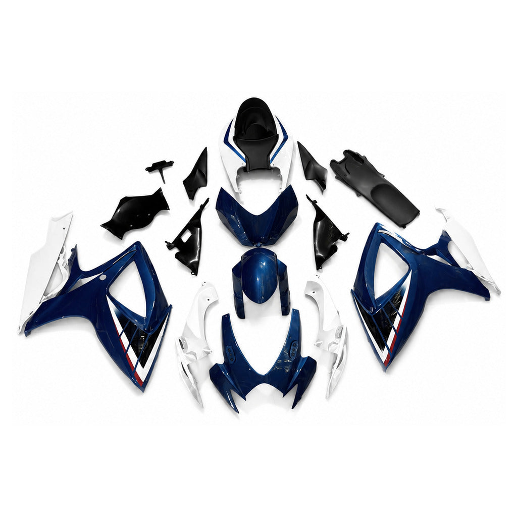 US STOCK NT Aftermarket Injection ABS Plastic Fairing Fit for GSXR 600/750 2006-2007 Blue White N170 Available in CA