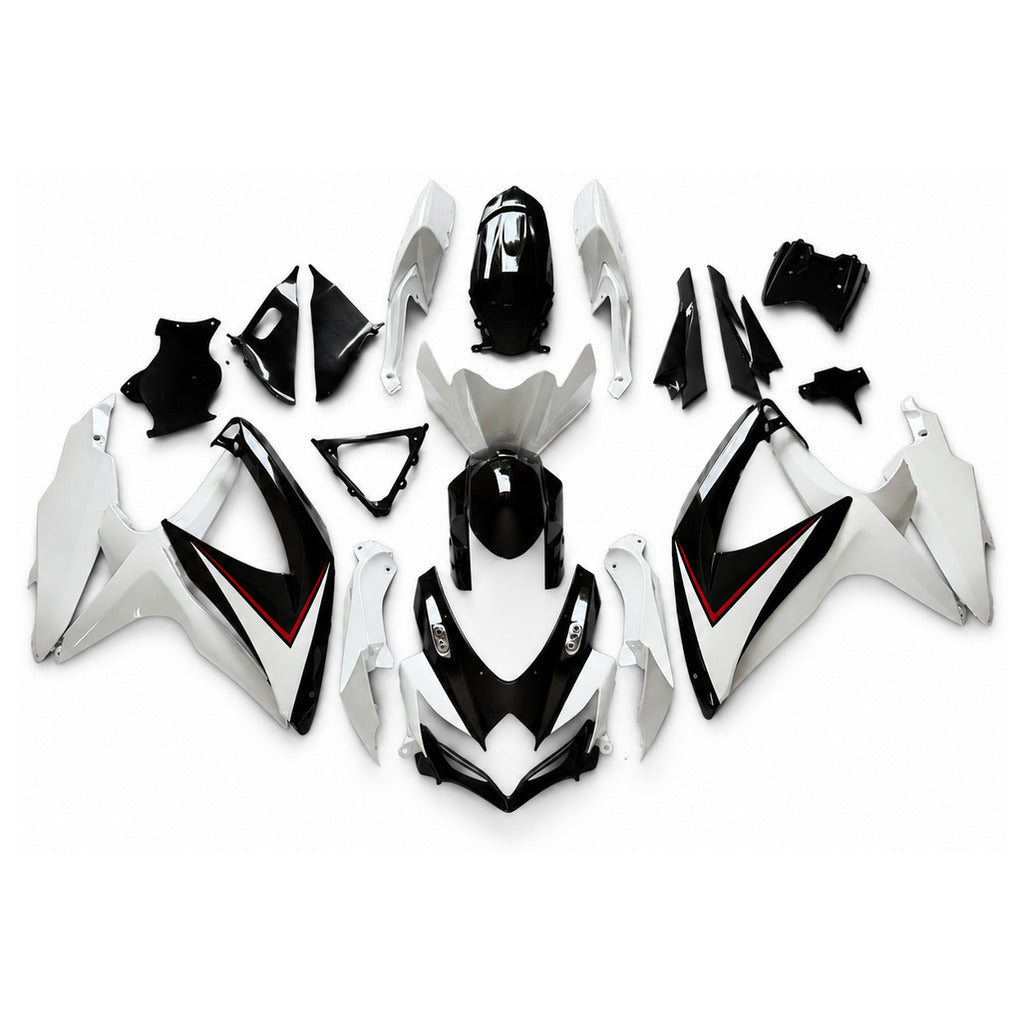 NT Fairing Fit for Suzuki 2008-2010 GSXR600/750 N134- White Black | ABS Injection - 1