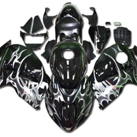 NT Aftermarket Injection ABS Plastic Fairing Fit for GSXR 1300 Hayabusa 1997-2007 Black Silver N057