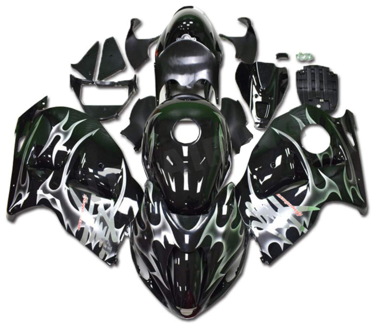 NT Fairing Fit for Suzuki 1999-2007 Hayabusa GSXR 1300 N057- Black Silver | ABS Injection
