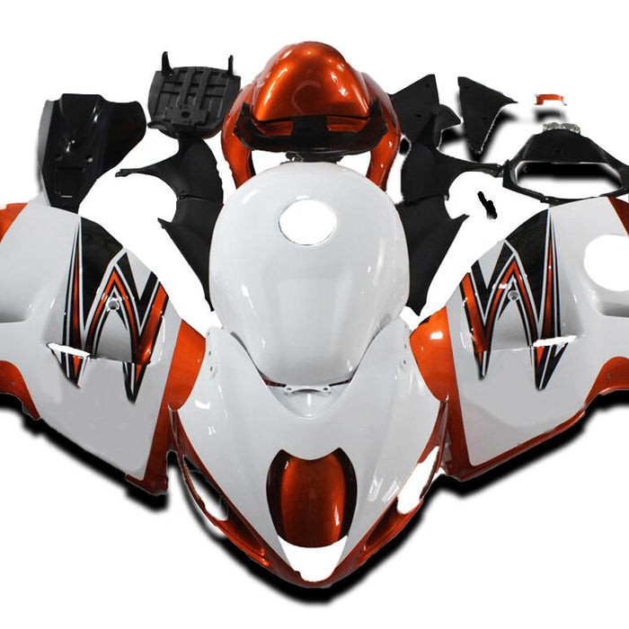 NT Aftermarket Injection ABS Plastic Fairing Fit for GSXR 1300 Hayabusa 1997-2007 Burnt Orange White N064