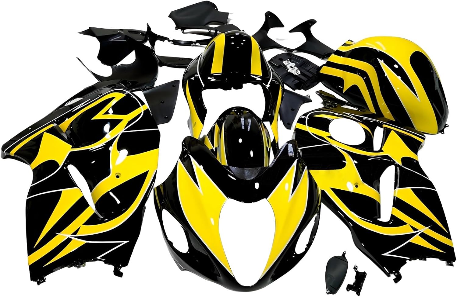 NT Fairing Fit for Suzuki 1999-2007 Hayabusa GSXR 1300 N099- Yellow Black | ABS Injection