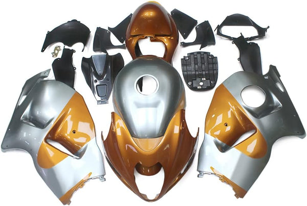 NT Aftermarket Injection ABS Plastic Fairing Fit for GSXR 1300 Hayabusa 1997-2007 Brown Silver N102