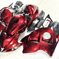 NT Aftermarket Injection ABS Plastic Fairing Fit for GSXR 1300 Hayabusa 1997-2007 Red Ice Cracked Forged Carbon Fiber Look S11