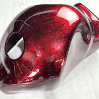 NT Aftermarket Injection ABS Plastic Fairing Fit for GSXR 1300 Hayabusa 1997-2007 Red Ice Cracked Forged Carbon Fiber Look S11