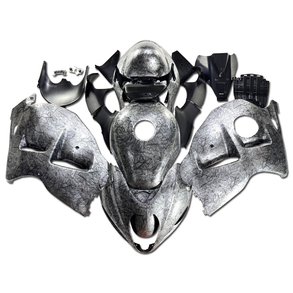 NT Fairing Fit for Suzuki 1999-2007 Hayabusa GSXR 1300 S12- Black Ice Cracked Forged Carbon Fiber Look | ABS Injection