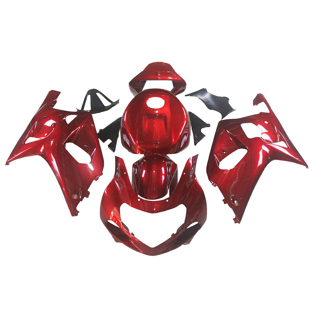 US STOCK NT Aftermarket Injection ABS Plastic Fairing Fit for GSXR 600/750 2001-2003 Candy Red U096 Available in CA