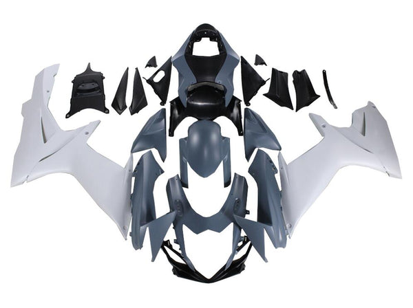 NT Aftermarket Injection ABS Plastic Fairing Fit for GSXR 600/750 2011-2024 Gray White N070