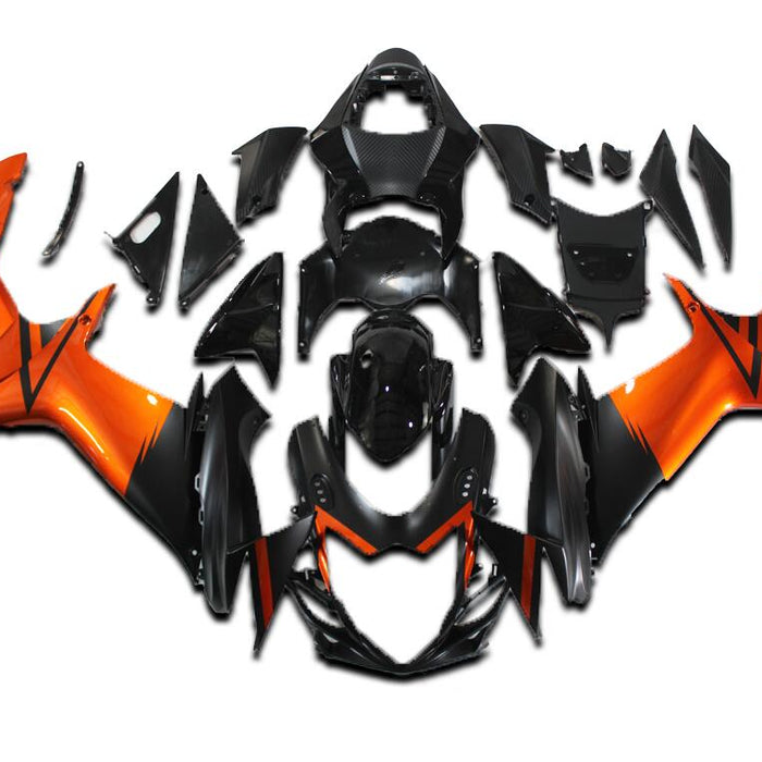 US STOCK NT Aftermarket Injection ABS Plastic Fairing Fit for GSXR 600/750 2011-2024 Orange Black N071 Available in TX