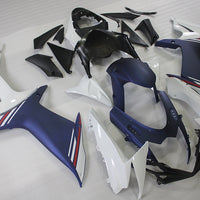 US STOCK NT Aftermarket Injection ABS Plastic Fairing Fit for GSXR 600/750 2011-2024 White Matte Dark Blue N076 Available in CA