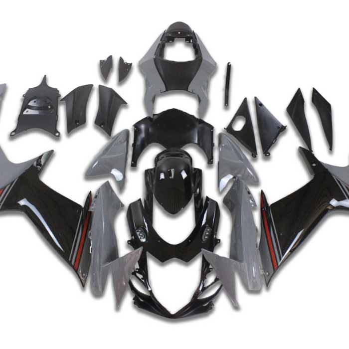 NT Aftermarket Injection ABS Plastic Fairing Fit for GSXR 600/750 2011-2024 Gray Black N078